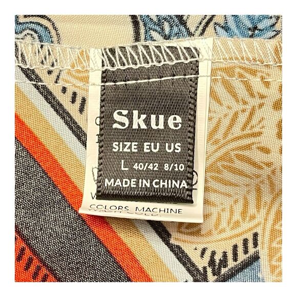 Paisley Print Boho Halter Tassel Dress By Skue Size Large Summer Travel Vacation - Picture 7 of 9